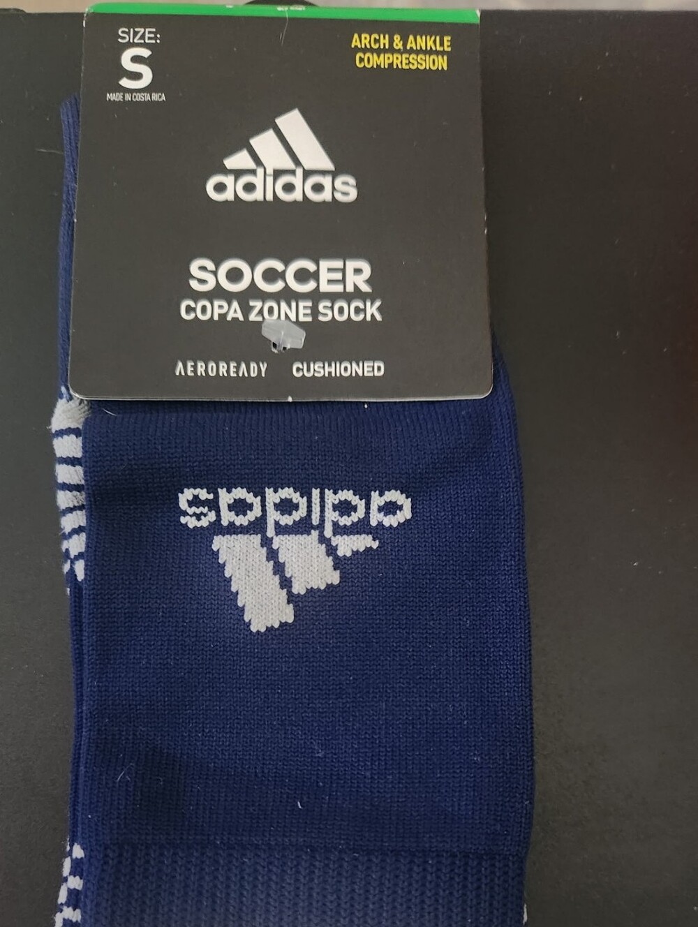 ADIDAS SOCCER COPA ZONE  SOCK Striped Cuff NAVY/WHITE NEW SIZE S